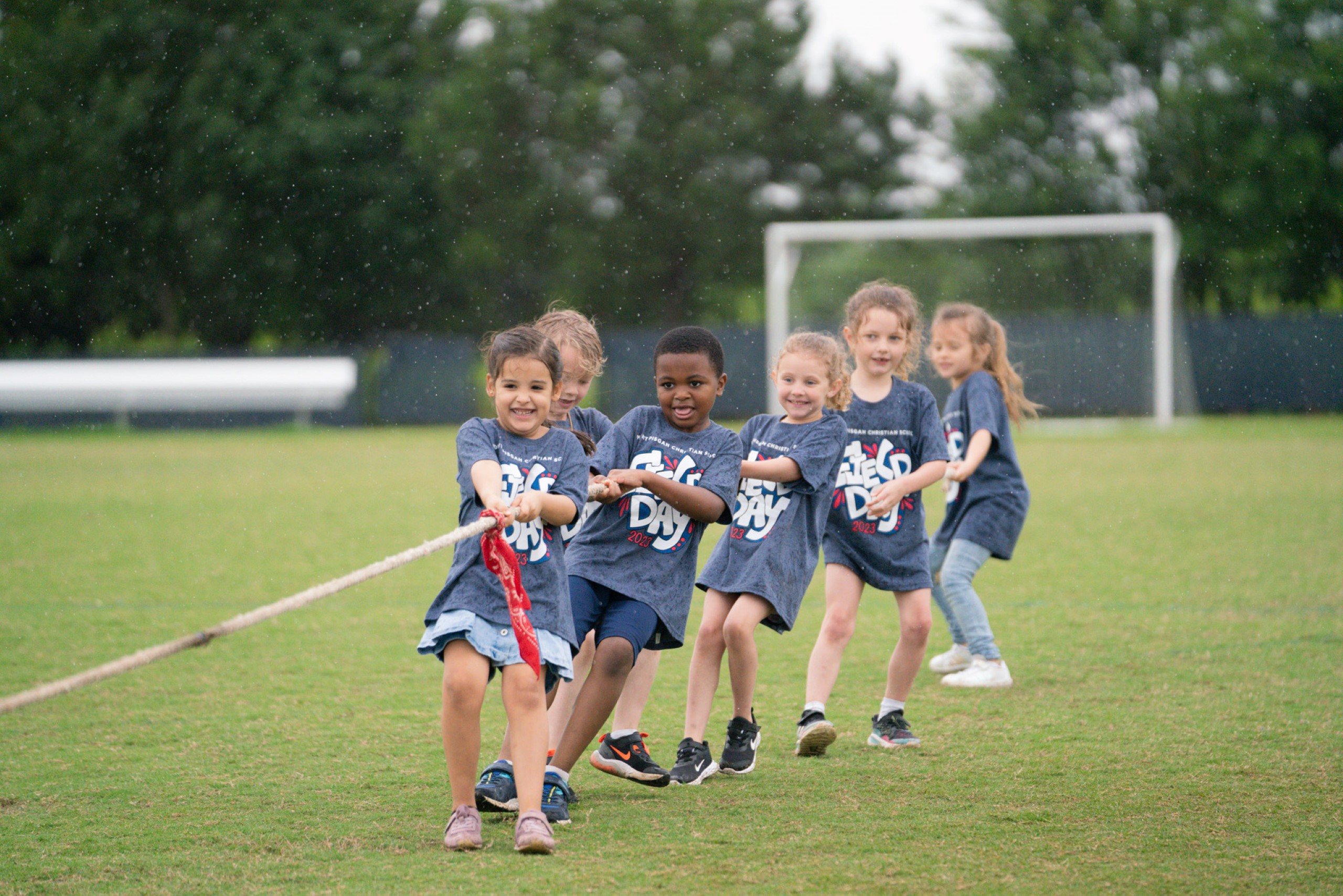 Children playing tug-of-war