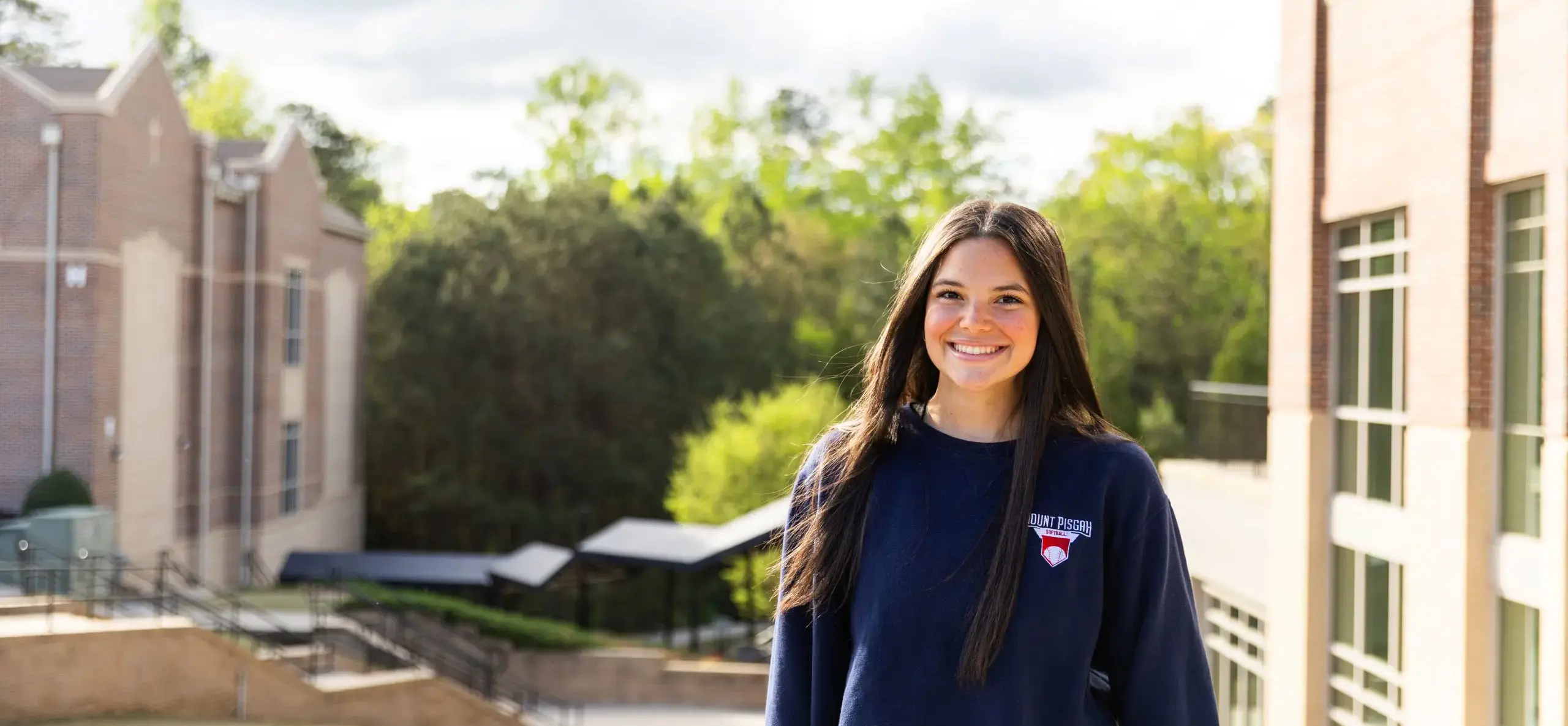 Smiling student outside